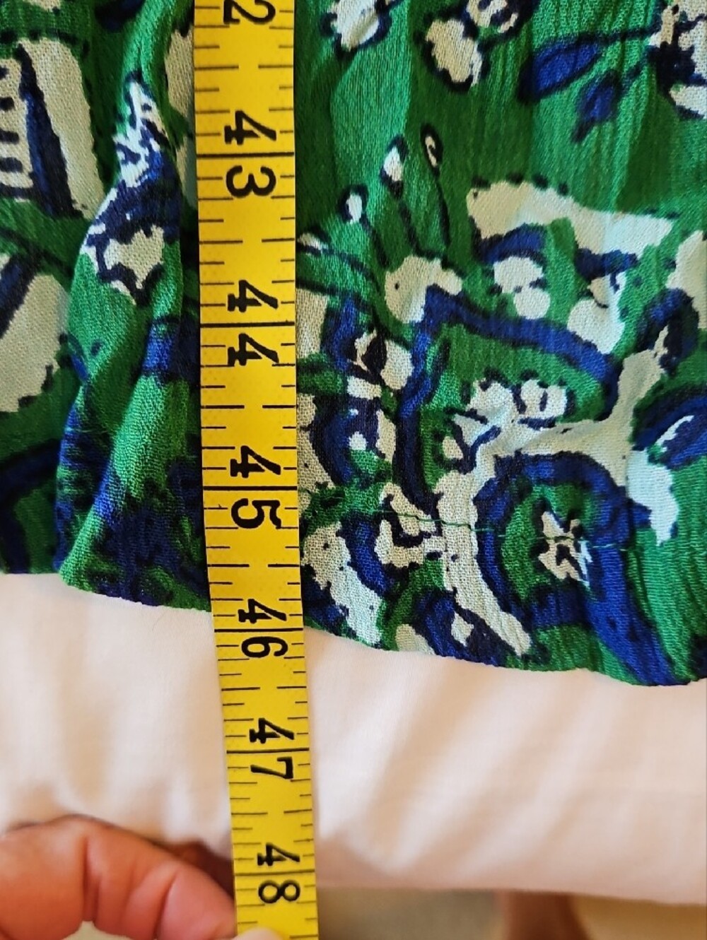 Green & Navy Printed Patio Dress with Tassel Tie - Picture 10 of 10